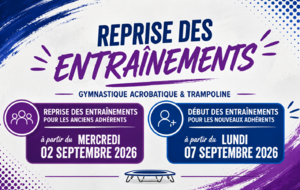 REPRISE DES ENTRAINEMENTS - Nouveaux adhérents