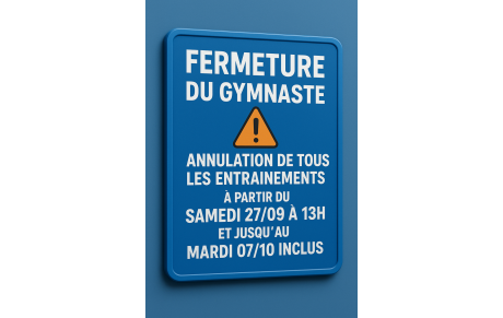ANNULATION DES ENTRAINEMENTS
